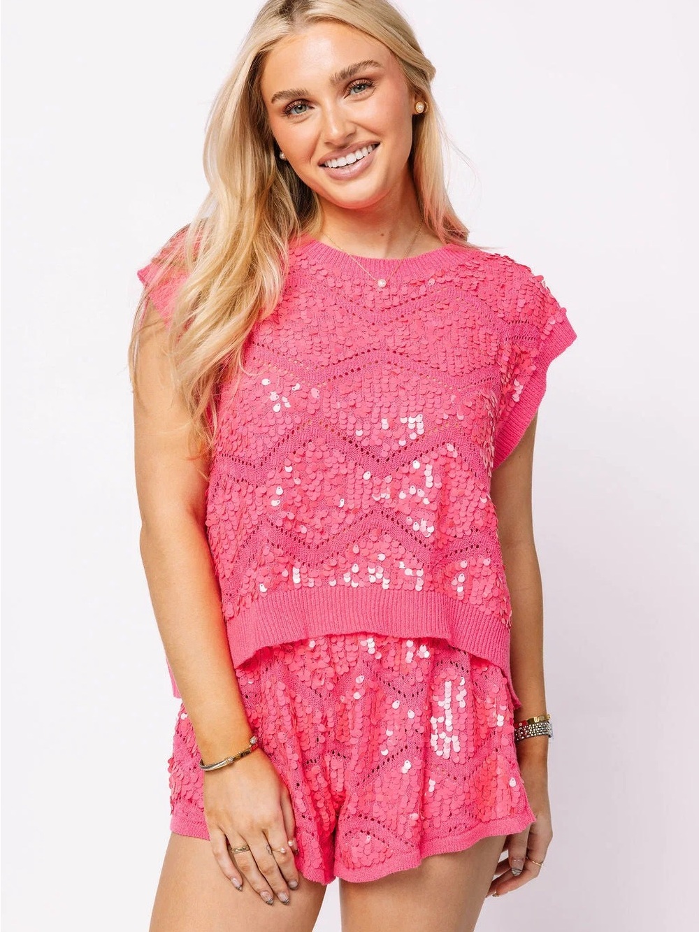 Queen of Sparkles Pink Crochet SHORTS ONLY